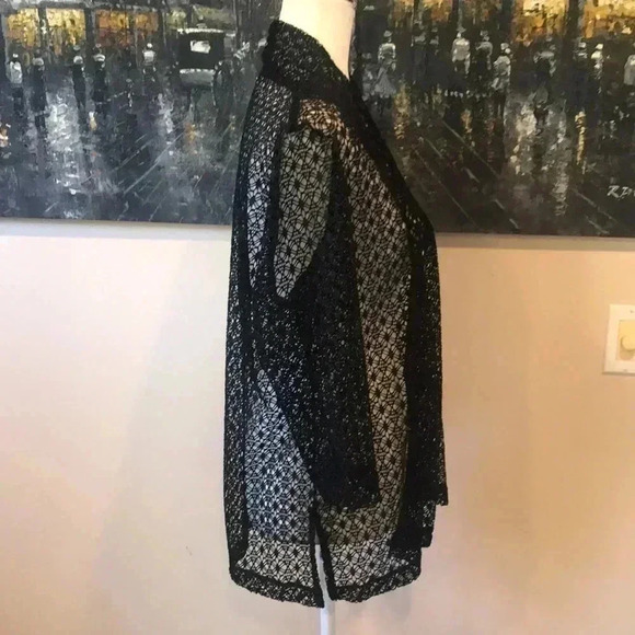 Draper’s and Damon’s Open Front Floral Mesh Cardigan-Size PM - Picture 4 of 6